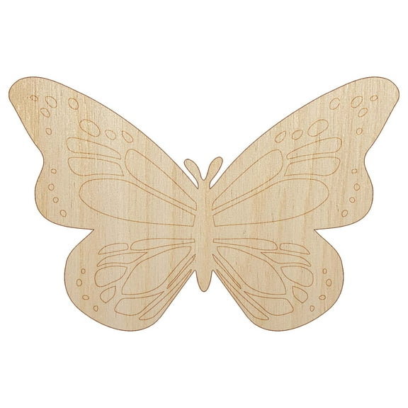 Pretty Monarch Butterfly Wood Shape Unfinished Piece Cutout Craft DIY Projects - 4.70 Inch Size - 1/8 Inch Thick