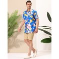 thumbnail image 4 of Lars Amadeus Camisas florales para hombre de manga corta con botones y flores hawaianas para la playa Azul L Unique Bargains Camisas, 4 of 6