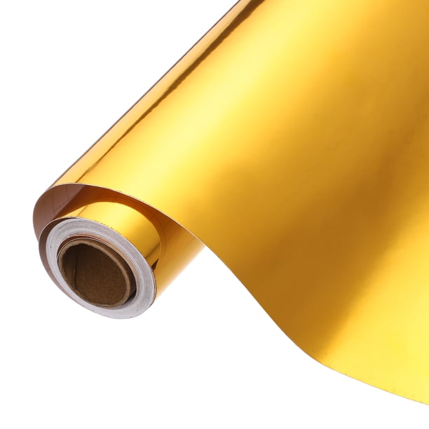 Uxcell Vinilo Permanente Dorado, Rollo de Vinilo Adhesivo de 10 Pulgadas x 14 pies