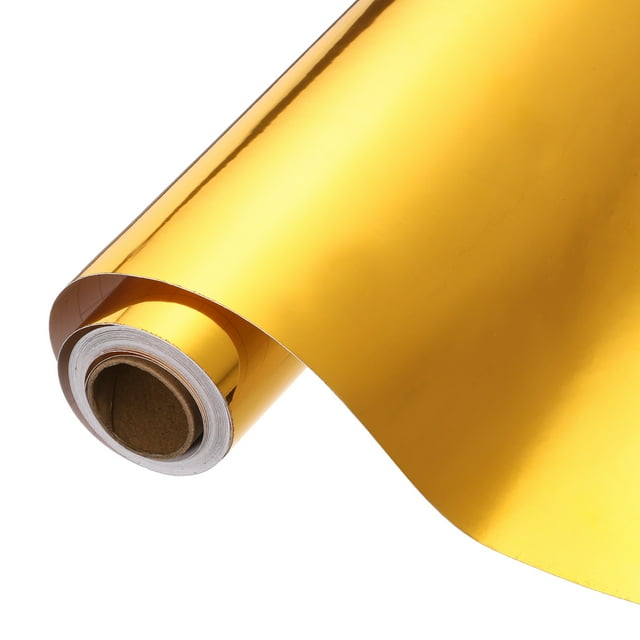 Uxcell Vinilo Permanente Dorado, Rollo de Vinilo Adhesivo de 10 Pulgadas x 14 pies
