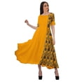 thumbnail image 2 of Moomaya Robe Décontractée en Viscose à Encolure Dégagée Imprimée pour Femmes Robe Midi, 2 of 4
