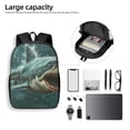 thumbnail image 5 of Goofa Abstract Geometric Shark Pattern 17in Student Backpack - School, Travel, Work Bookbag -Laptop Backpack,Water Resistant College School Computer Bag, 5 of 6