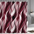 thumbnail image 1 of Cortina de ducha Ruelvth Burgundy moderna abstracta Ombre 180x200 cm, 1 of 8