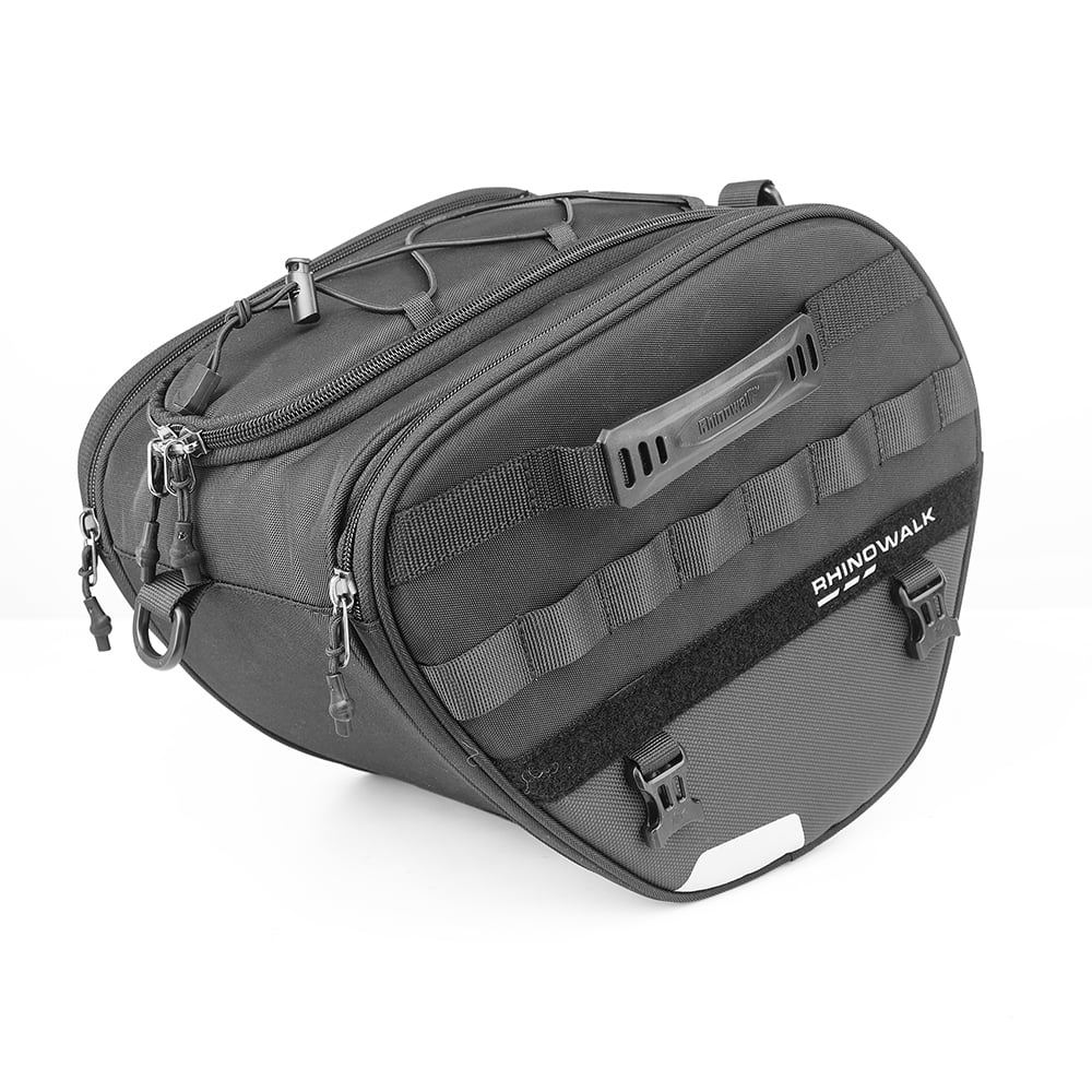 Rhinowalk Motorcycle Tail Bag 40-60L Rear Seat Black（40-60l）
