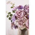 thumbnail image 4 of Flores artificiales Floweroyal Purple Mix Silk Dahlia Roses, 4 of 8