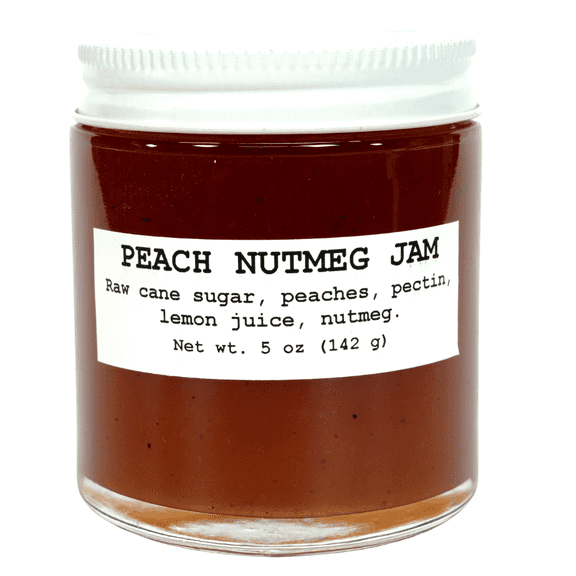 Peach Nutmeg Jam, 5 oz - Craft, Gourmet, Unusual Jams & Jellies Made in West Virginia, USA