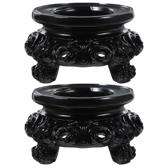 2-Pack Crystal Resin Base Hollow Mini Stand for Crystal Crafts, Home Decor, Office Display Accessories