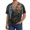 thumbnail image 7 of Lsque Steampunk Mechanical Butterfly print Men's Cuban Collar Short Sleeve Shirt Summer Beachwear Casual Button Down Fashionable Vacation Leisure Shirt-3X-Large, 7 of 7