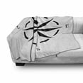 thumbnail image 3 of Nautical Party Soft Flannel Fleece Blanket, Illustration of a Monochrome Compass Showing North South East West, Cozy Plush for Indoor and Outdoor Use, 60" x 80", Charcoal Grey White, by Ambesonne, 3 of 6