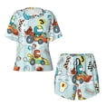 thumbnail image 4 of Picia Cartoon Car Racing Pajamas Sets for Women Soft Short-Sleeved Pjs with Lounge Shorts Two Piece Sleepwear-, 4 of 9