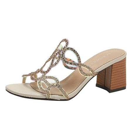 

PEASKJP Dressy Sandals Women Wide Width Beach Sandals for Women Dressy Summer Rope Bohemian Sandals Spring Casual Womens Shoes (Gold 6.5)