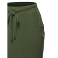 thumbnail image 5 of A2Y Women's Elastic Waist Self Tie Tulip Hem Side Pocket Skirt Dark Olive 4XL, 5 of 5