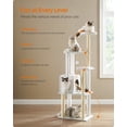 thumbnail image 3 of WoodyWonders Cat Tree, 65-Inch Modern Cat Tower for Indoor Cats, Multi-Level Cat Condo with Scratching Posts, Cat Furniture, White, 3 of 8