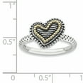 thumbnail image 3 of Sterling Silver and 14kt Gold Antiqued Heart Ring, 3 of 6