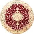 thumbnail image 1 of Ahgly Company Indoor Round Traditional Sun Yellow Medallion Area Rugs, 3' Round, 1 of 6