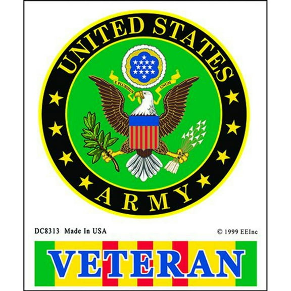 Eagle Emblems DC8313 Sticker - Vietnam, US Army Veteran - Clear Vinyl - 3.5 x 4.13 in.