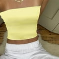 thumbnail image 5 of womens tank tops Strapless Striped Bandeau Tube Top Sleeveless Backless Casual Crop Top, 5 of 5