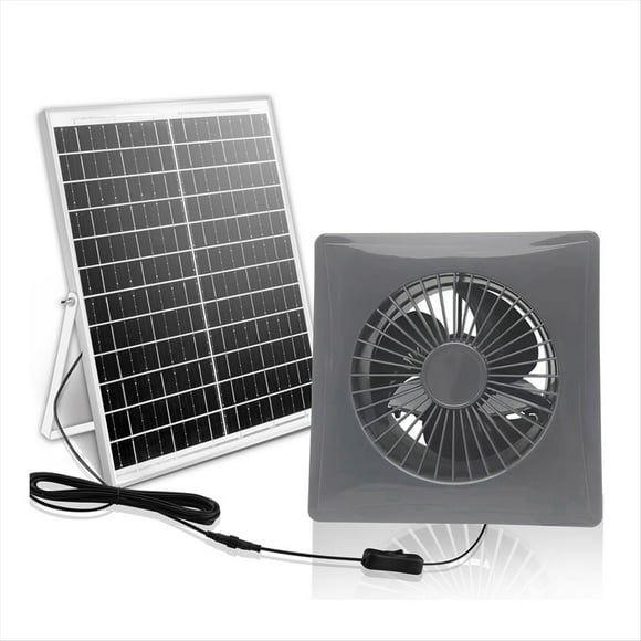 Ventilador Solar Silencioso de Alta Velocidad de 6 Pulgadas con Panel de 8 W, Ventilador de Escape Solar para Gallineros, Invernaderos y Cobertizos.