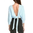thumbnail image 2 of 27 Miles Malibu womens  Linen-Blend Wrap Cardigan, xs, Blue, 2 of 3
