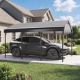 thumbnail image 2 of LAUSAINT HOME 10' x 15' Outdoor Metal Carport, Heavy Duty Waterproof Carport with Steel Panels for Car, Boat, Truck, 2 of 8