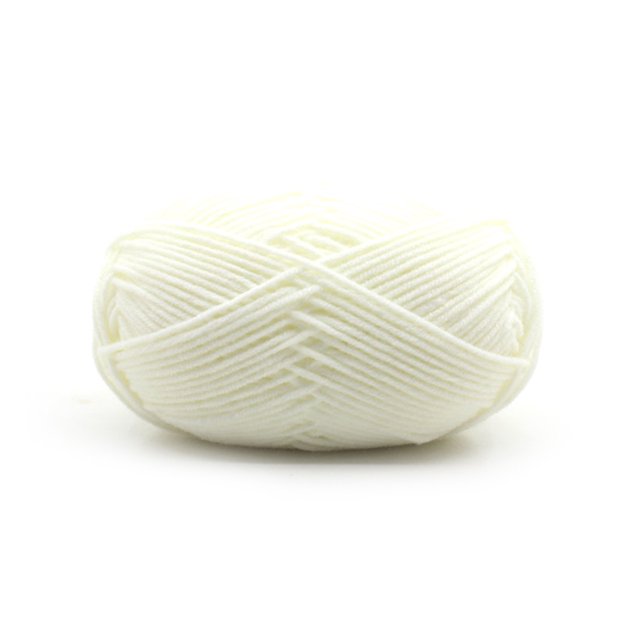 Hilo de algodón de leche Crochet Knitting Wool Yarn Chunky Hand-Woven Soft DIY Craft Yarn Abanopi Blanco lechoso