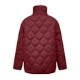 thumbnail image 4 of HAiming Womens Quilted Puffer Jackets Long Sleeve Half Zip up Pullover Tops Winter Warm Casual Padded Coat with Pocket, 4 of 8