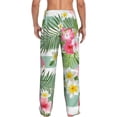 thumbnail image 3 of Uemuo Tropical Flamingo Pattern Men's Wide Leg Palazzo Lounge Pants with Pockets Light Weight Loose Comfy Casual Pajama Pants-Small, 3 of 9