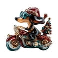 thumbnail image 2 of Taicans Cute Dachshund on Motorcycle Christmas Tree Ornaments Set,Christmas Decorations,Holiday Decor,Festive Hanging Ornaments for Tree,Home Decor,Xmas Gift, 2 of 5