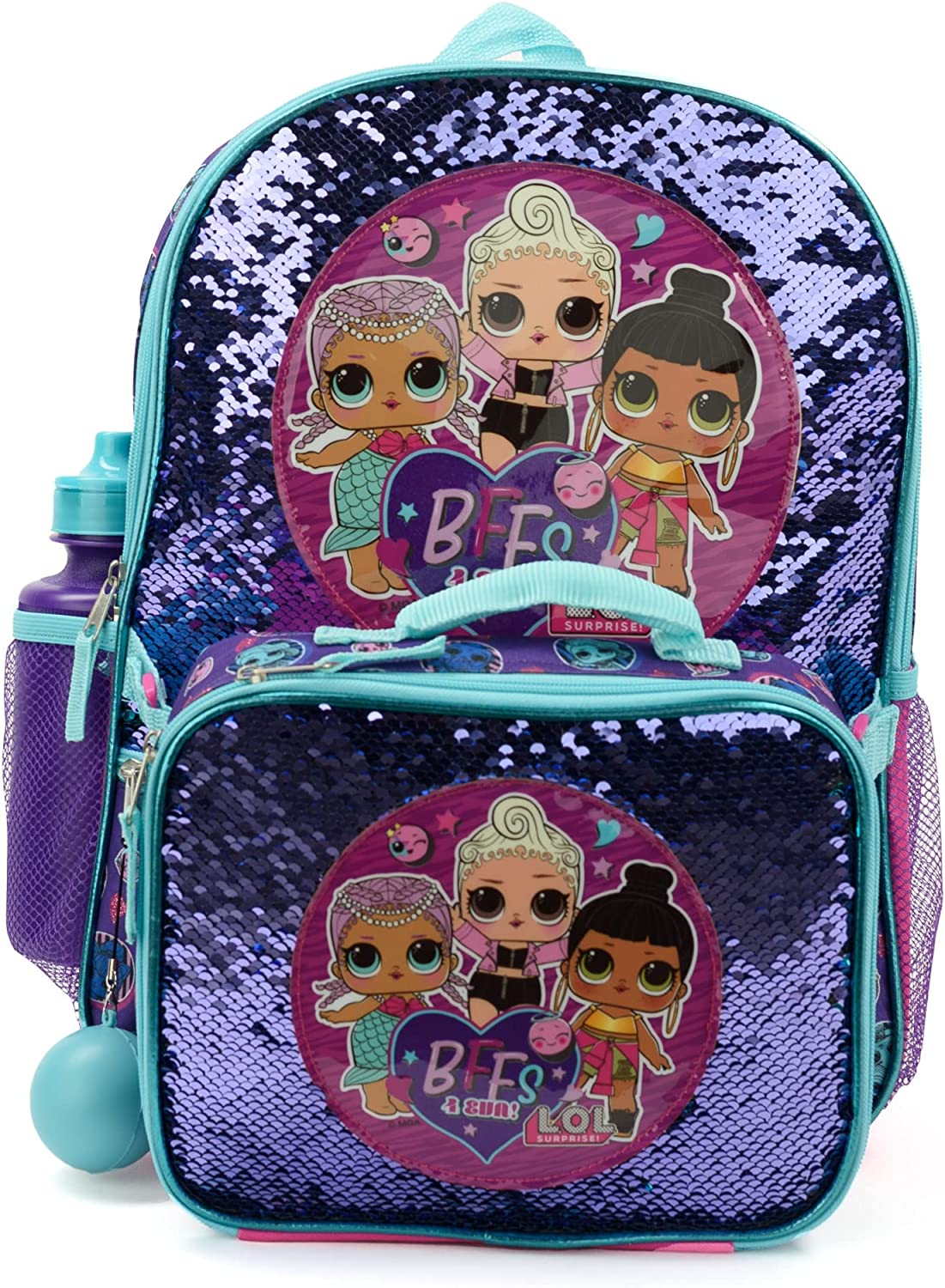 Girls L.O.L. Surprise Licensed Backpack 16" and Lunch Set