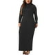 thumbnail image 2 of Vestidos maxi de talla grande para mujer Agnes Orinda, con cuello alto, de manga larga, ajustados, para fiestas, vestido lápiz largo 2X negro, 2 of 6