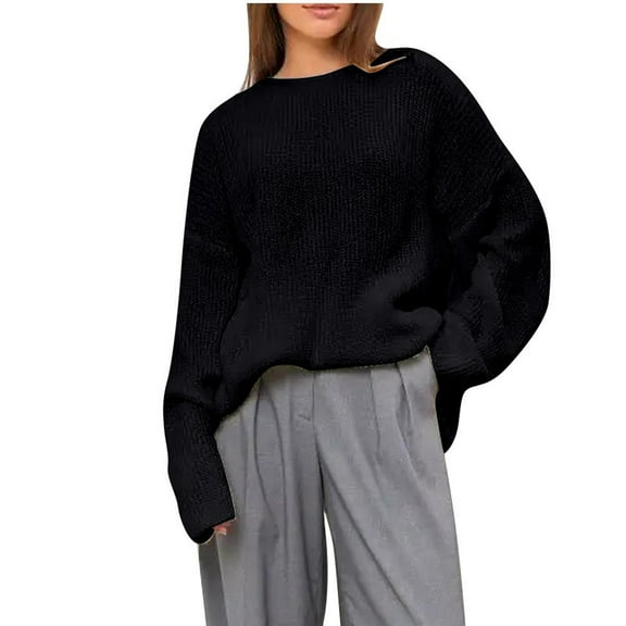 Oversized Sweaters for Women Drop Shoulder Long Sleeve Slouchy Pullover Sweaters Casual Crewneck Chunky Sweaters