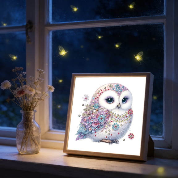 Diamond Art Kits For Adults Elegant Owl DIY Rhinestone Kit, Exquisite Pearl Diamond Painting Kits for Home Wall Decor