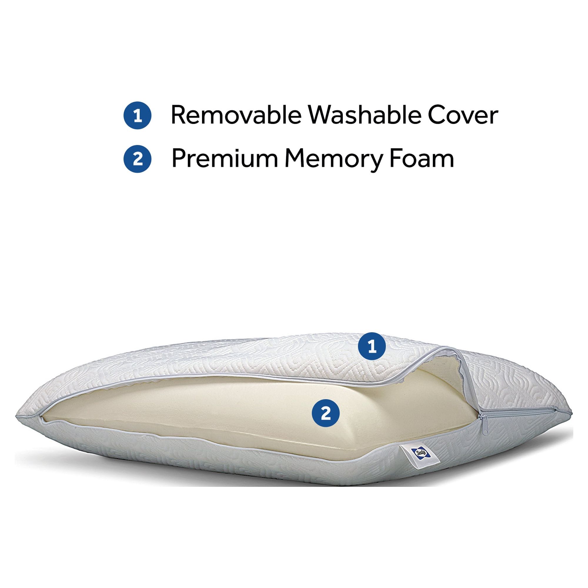 Sealy Plush Standard Bed Pillows, Lightweight Removable Washable - image 2 of 9
