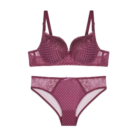 

Agnes Orinda Women s Lingerie Sexy Sets Two Piece Lace Polka Dots Bra and Panty Set Bralette