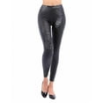 thumbnail image 2 of Fiaer Shiny Fish Scale Leggings for Women High Wasited Slim Fit Pants Stretchy Comfortable Tights Trousers Black L, 2 of 4