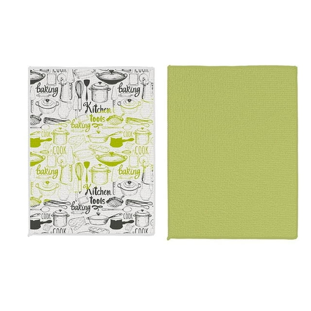 Trapo Cocina Mainstays Liso y Estampado 2 Piezas