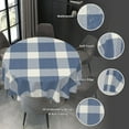 thumbnail image 5 of Buffalo Check Blue and White Plaid Farm Waterproof Picnic Patio Party Round Table Cloth Cover Decorations Fabric 60 Inch Circular Tablecloth for 20-47 Inch Home Dining Room Kitchen Decor, 5 of 6
