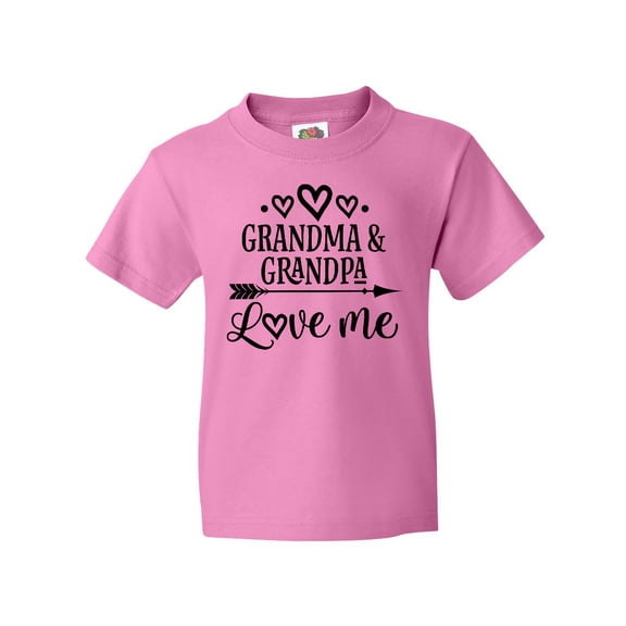 Inktastic Grandma Grandpa Love Me Arrow Youth T-Shirt