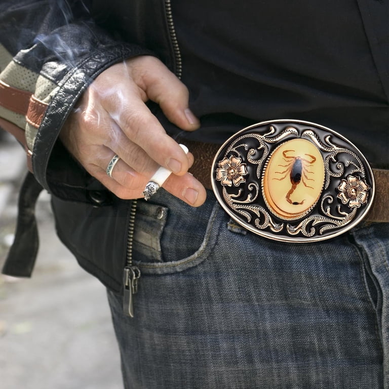 JGJJUGN Glow in The Dark Scorpion Belt Buckle Gothic Fashion