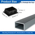 thumbnail image 2 of Uxcell 2 Pcs 4 x 3 5/32 Inch Tapones de Extremo Rectangulares para Tubos Metálicos Post Patas de Silla Mesa Estanterías, Negro, 2 of 6