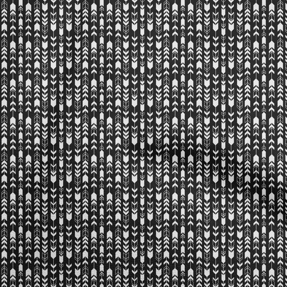 oneOone Polyester Spandex Black Fabric Tribal Craft Projects Decor Fabric Printed By The Yard 56 Inch Wide