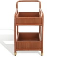 thumbnail image 6 of SAFAVIEH Couture Barnette Modern 2-Tier Wheeled Rattan Pole Bar Cart, Amber, 6 of 14