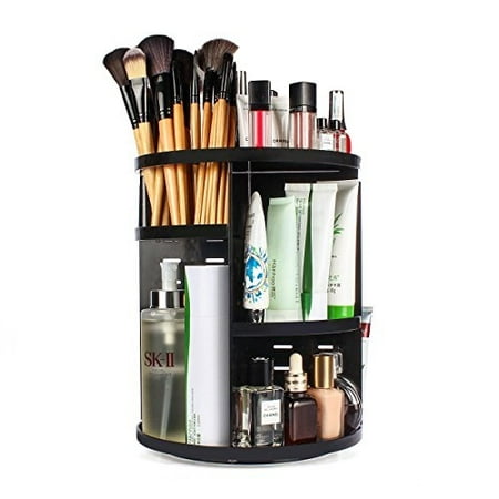 sanipoe 360 Rotating Makeup Organizer, DIY Adjustable Makeup Carousel Spinning Holder Storage Rack, Large Capacity Make up Caddy Shelf Cosmetics Organizer Box, Best for Countertop, (Best Monthly Beauty Box)