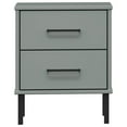 thumbnail image 2 of vidaXL Bedside Cabinet with Metal Legs Grey Solid Wood Pine OSLO, 2 of 5