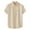 Khaki, variant on Krdevn Mens Shirts - Male Casual Solid Shirt Short Sleeve Stand Collar Shirt Blouse Tops,Mens Fall Shirts,Color:Khaki,Size:3XL