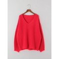 thumbnail image 3 of Women's Loose V-Neck Long-Sleeve Pullover Sweater, 3 of 4