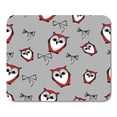thumbnail image 1 of NUDECOR Tapis de Souris Bleu Mignon Dessin Animé Rouge Motif Owls Birds avec Nœuds Personnage Coloré 9x10 Pouces, 1 of 1