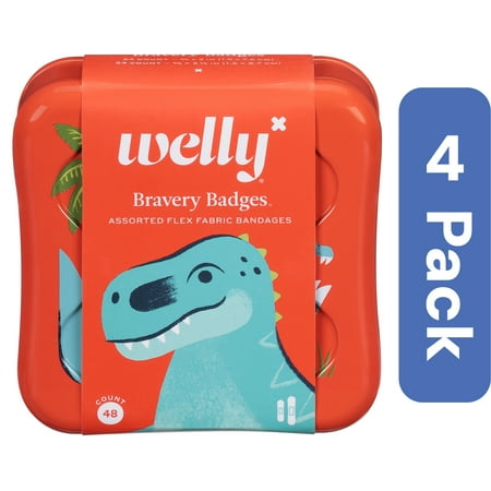 Welly Bandages Dinosaur 48 Count (Pack Of 4)