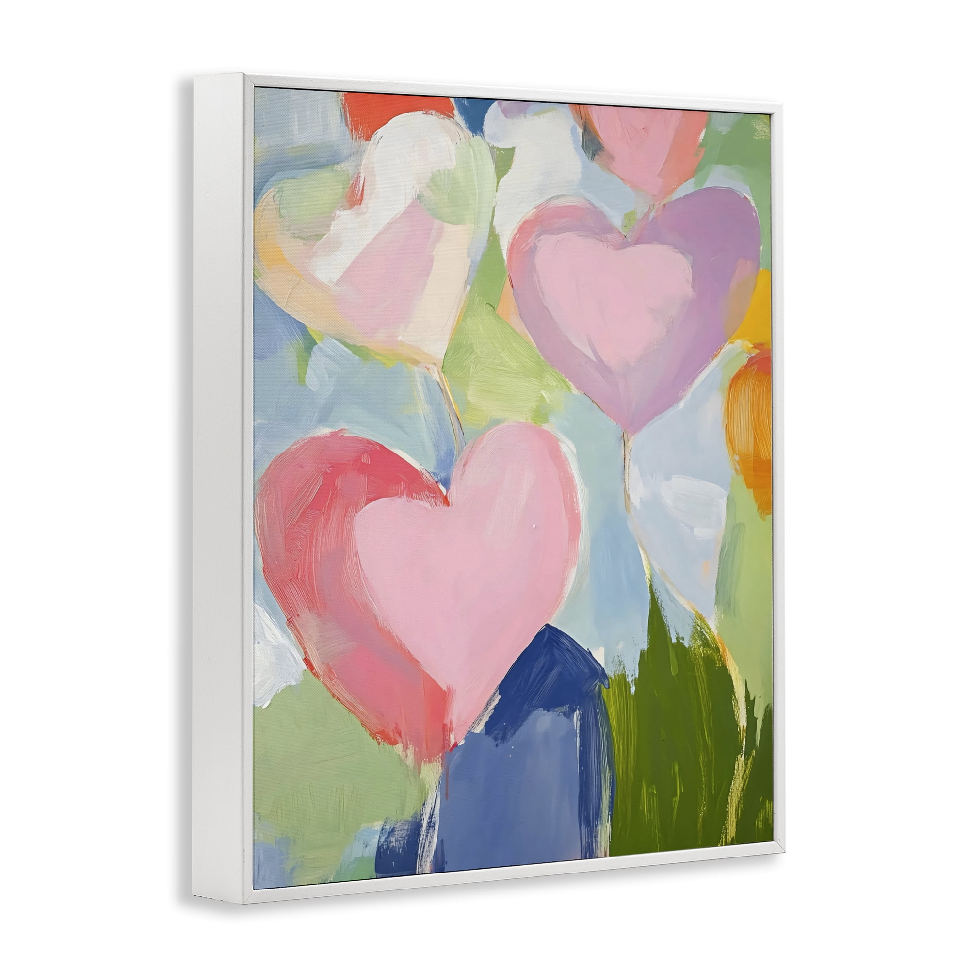 Stupell Industries Pink Hearts Abstraction White Framed Giclee Art, design by The Prints Vibe