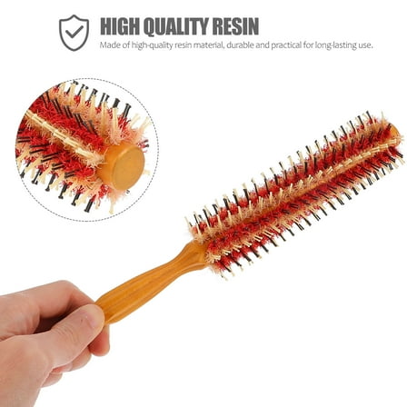 OFFIGAM Hair Curling Brush Round Hair Styling Comb Wood Orange 1Set for Home Salon